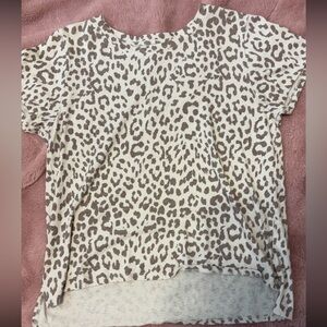 Leopard Print Short Sleeve Top